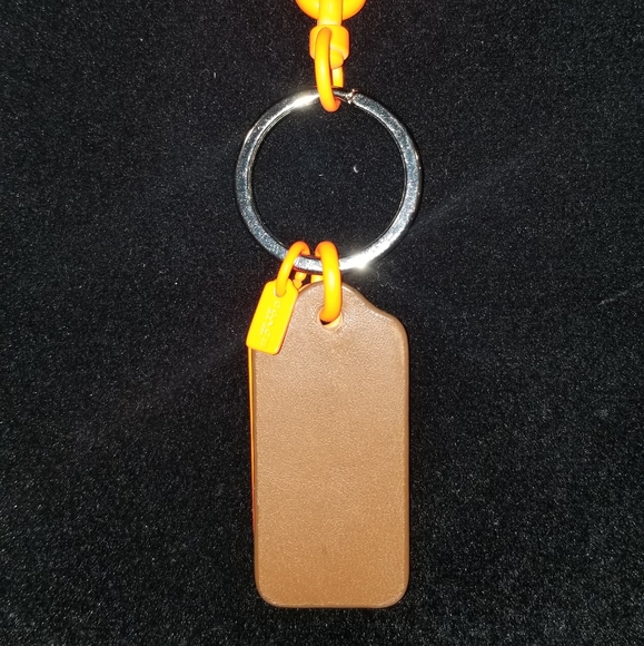 Coach Neon Orange Hangtag Bag Charm - Picture 5 of 5